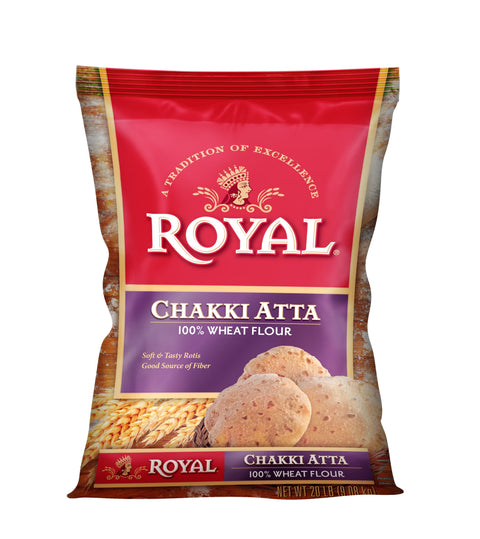 Royal Chakki Atta - 100% Wheat Flour, 20lb Bag