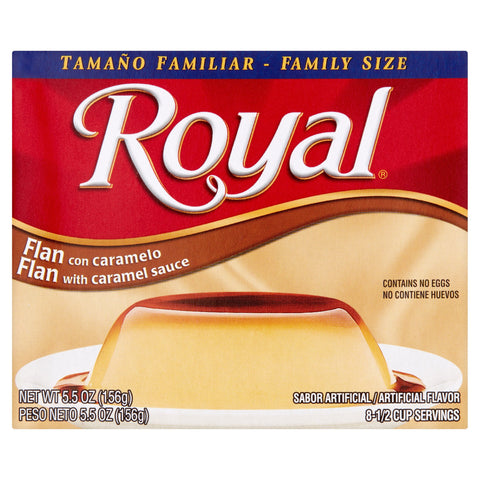 Royal Flan with Caramel Sauce Mix, Family Size, 5.5 oz Cardboard Box