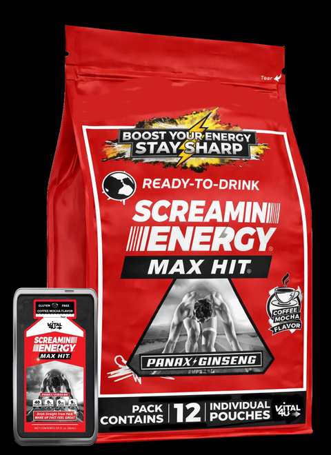 Screamin Energy Coffee Mocha Extra Strength Energy Shot Vital 4U