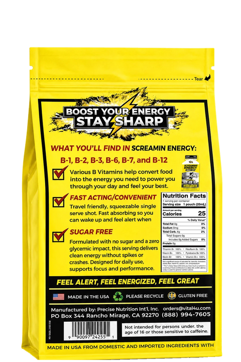 Screamin Energy Vanilla Latte Sugar Free Liquid Energy Shot
