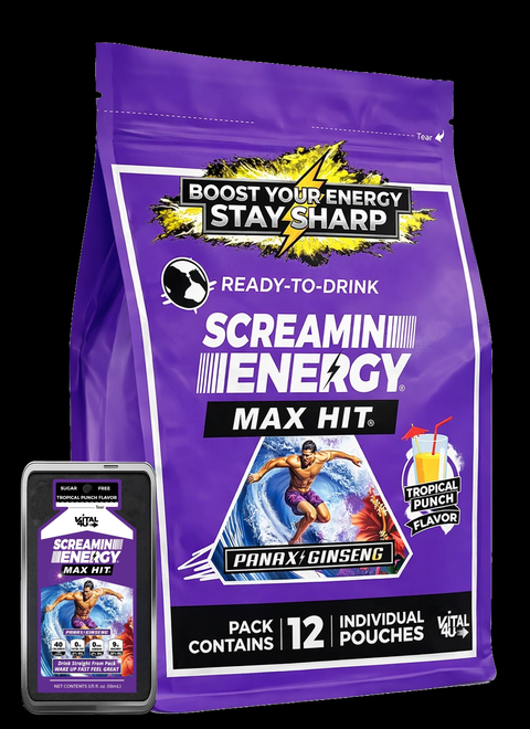 Screamin Energy Tropical Punch Sugar Free Liquid Energy Shot