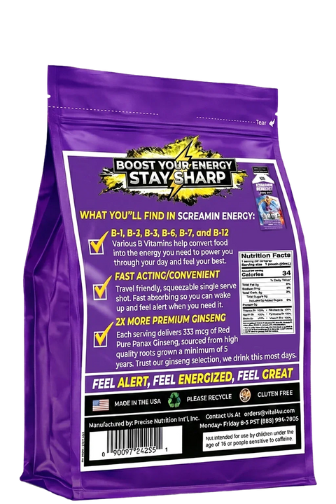 Screamin Energy Tropical Punch Sugar Free Liquid Energy Shot