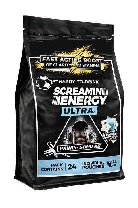 Screamin Energy Ultra 200 mg Caffeine Liquid Energy Shot Island Punch