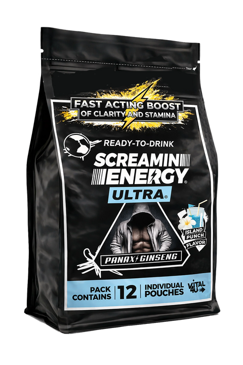 Screamin Energy Ultra 200 mg Caffeine Liquid Energy Shot Island Punch