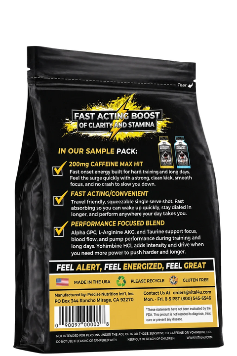 Screamin Energy Ultra 200 mg Caffeine Sample Pack 6 Pouches Vital 4U