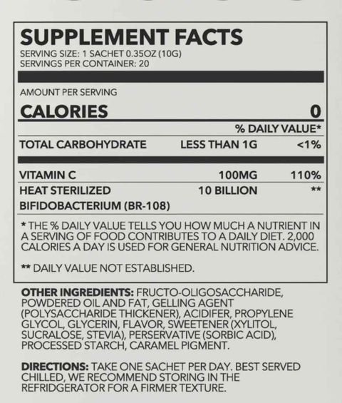 Probiotic 10 Billion Bifidobacterium Jelly Sticks with Vitamin C