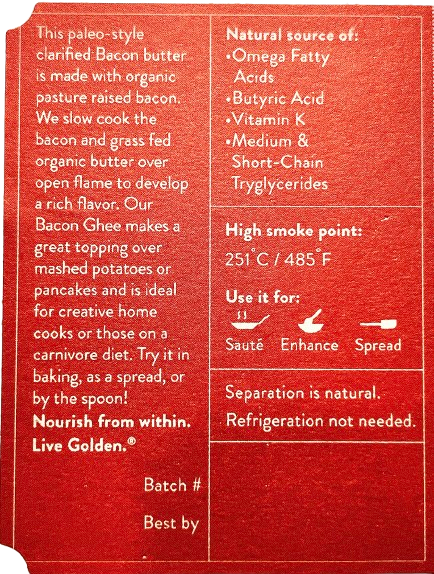 Grass-Fed Bacon Ghee | Ahara Rasa