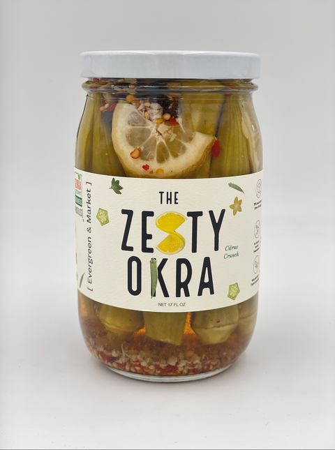 Zesty Tangy Herbaceous Pickled Okra 17 oz Glass Jar The Zesty Okra