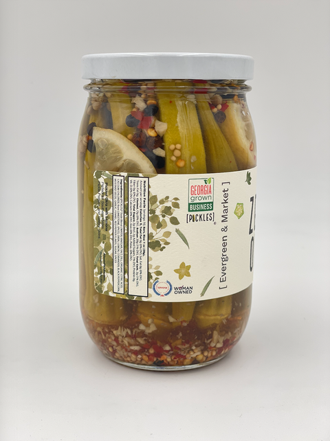 Zesty Tangy Herbaceous Pickled Okra 17 oz Glass Jar The Zesty Okra