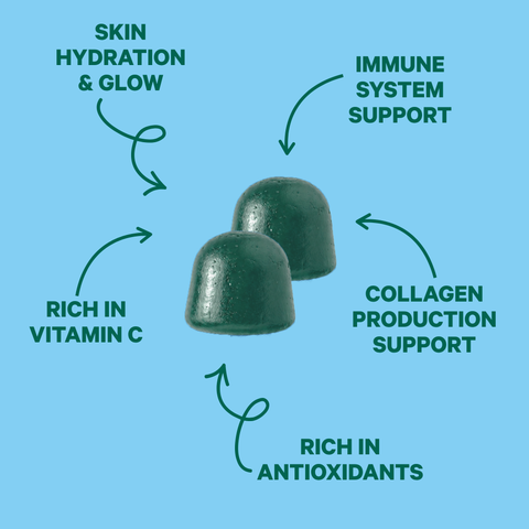 Sea Moss & Blue Spirulina Pineapple Colada Gummies for Glow & Immunity