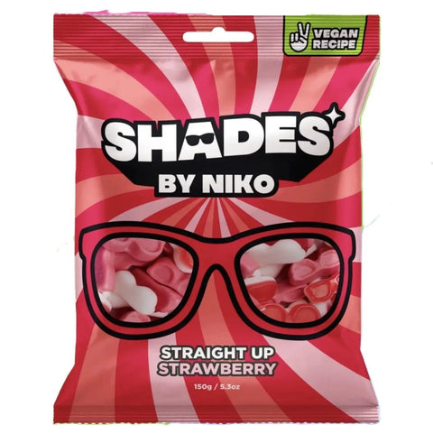 Straight Up Strawberry Gummies Vegan 150g Bag Shades by Niko
