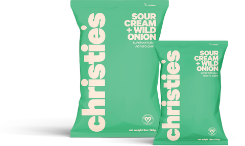 Sour Cream and Wild Onion Potato Chips Bag 6 Bags x 1.5oz Christie's