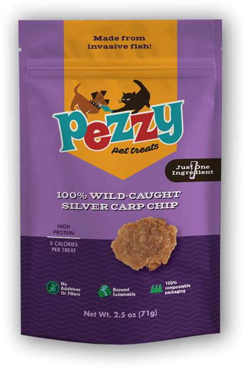 Silver Carp Single Ingredient Chips Treats Bag Pezzy Pets