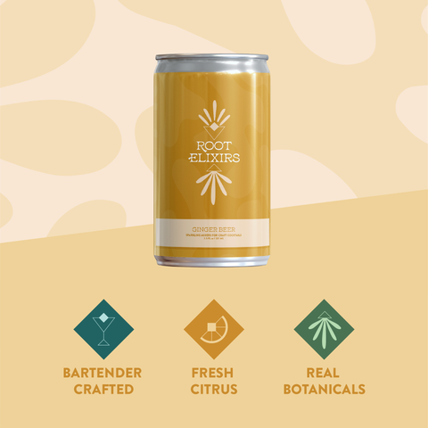 Root Elixirs Sparkling Ginger Beer Premium Cocktail Mixer - 24 Cans (7.5 oz)