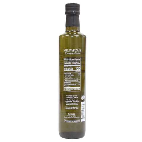 Extra Virgin Olive Oil High Polyphenols 500 ml Bottle Mr. Papou's