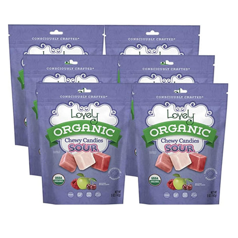Organic Sour Chewy Candies Vegan Sour Fruit Chews Lovely Candy Co.