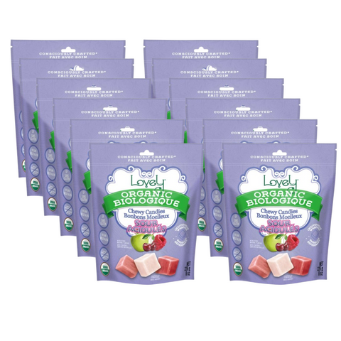 Organic Sour Chewy Candies Vegan Sour Fruit Chews Lovely Candy Co.