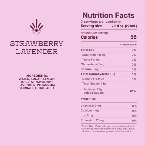 Sparkling Strawberry Lavender Premium Cocktail Mixer 8 Cans 7.5 oz Root Elixirs