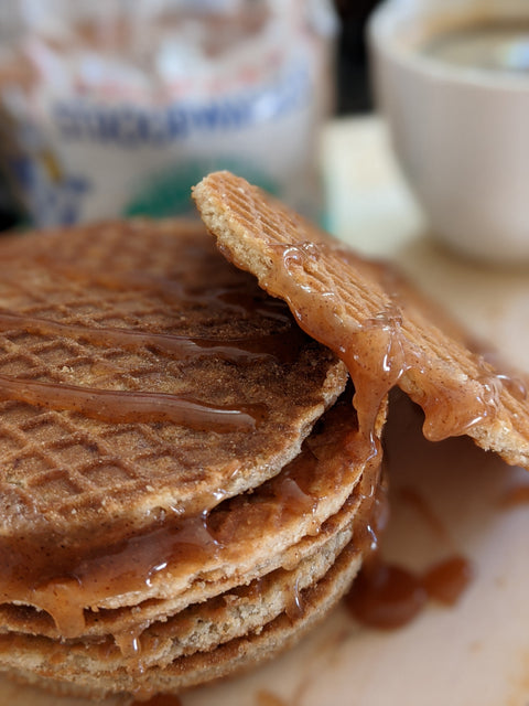 Coffee Caramel Plant Based Stroopwafels Box 12 packs x 2-pack case Stroop Club