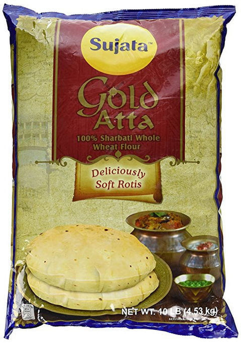 Sujata Gold Sharbati Whole Wheat Flour, 10 Pound