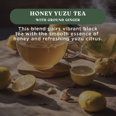 Harmony Matcha Honey Yuzu Tea With Ground Ginger – Premium Black Tea, Sweetened with Honey and Organic Sugar, 20 Servings