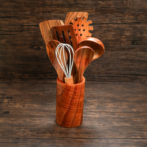Acacia Wooden Spoon Set 9-Piece Kitchen Utensils