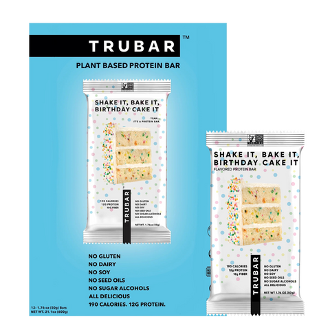 Shake It, Bake It, Birthday Cake It Funfetti Plant-Based Protein Bar TRUBAR