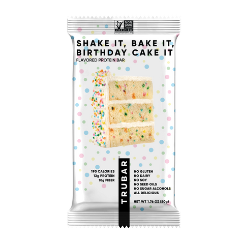 Shake It, Bake It, Birthday Cake It Funfetti Plant-Based Protein Bar TRUBAR