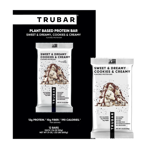 Cookies and Creamy Sweet & Dreamy Protein Bar 12g Plant Protein TRUBAR