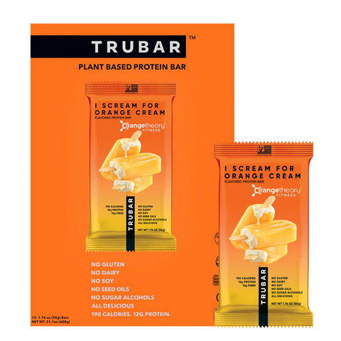 Orange Cream Flavor Plant Protein Bar Vegan TRUBAR