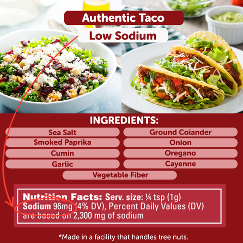 Low Sodium Mexican Spice Taco Seasoning Clean Label FreshJax