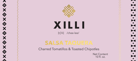 Xilli Charred Tomatillos & Toasted Chipotles Salsa Taquera Case 12 Jars