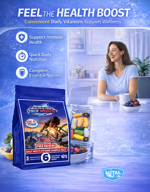 Vital 4U Premium and Essential Multivitamin Sample Pack - 6 Pouches
