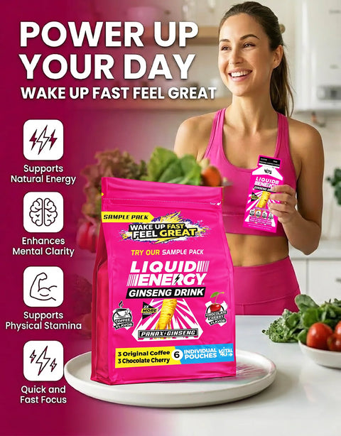 Liquid Energy Ginseng Sample Pack 6 Pouches Vital 4U