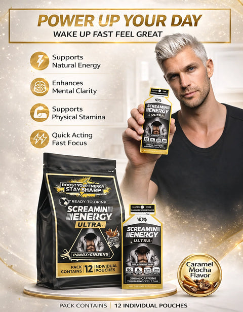 Screamin Energy Ultra Caramel Coffee Ultra-Strength Liquid Energy Shot