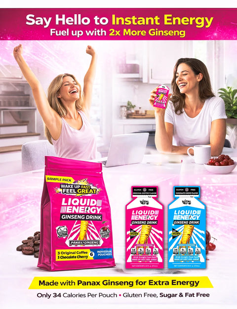 Liquid Energy Ginseng Sample Pack 6 Pouches Vital 4U