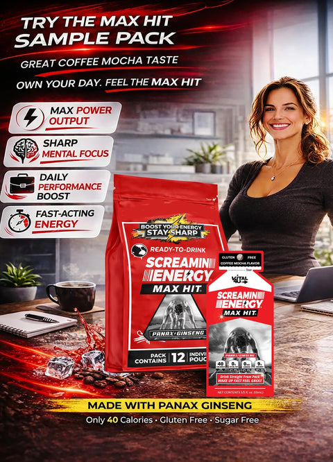 Screamin Energy Coffee Mocha Extra Strength Energy Shot Vital 4U