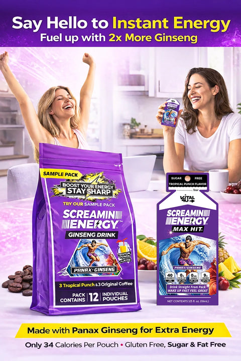 Screamin Energy Tropical Punch Sugar Free Liquid Energy Shot