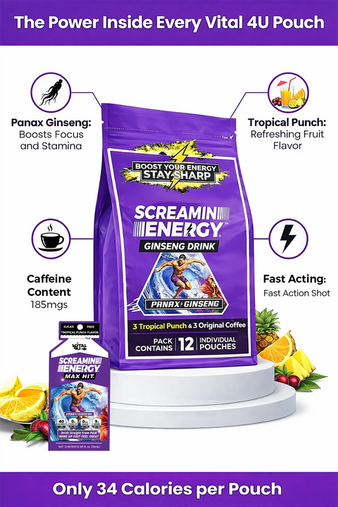 Screamin Energy Tropical Punch Sugar Free Liquid Energy Shot