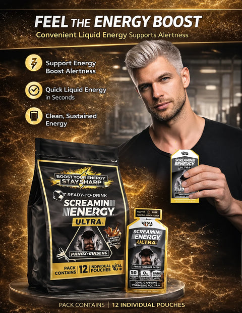 Screamin Energy Ultra Caramel Coffee Ultra-Strength Liquid Energy Shot
