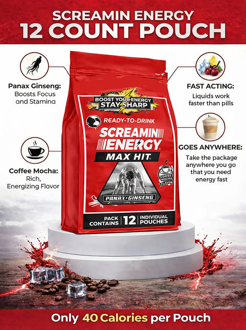 Screamin Energy Coffee Mocha Extra Strength Energy Shot Vital 4U