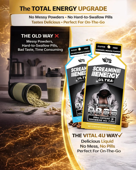 Screamin Energy Ultra 200 mg Caffeine Sample Pack 6 Pouches Vital 4U