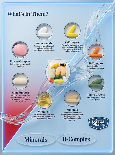 Vital 4U Premium and Essential Multivitamin Sample Pack - 6 Pouches