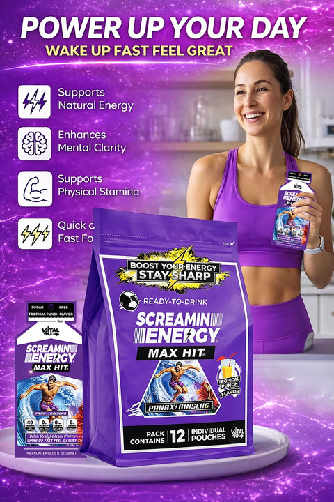 Screamin Energy Tropical Punch Sugar Free Liquid Energy Shot