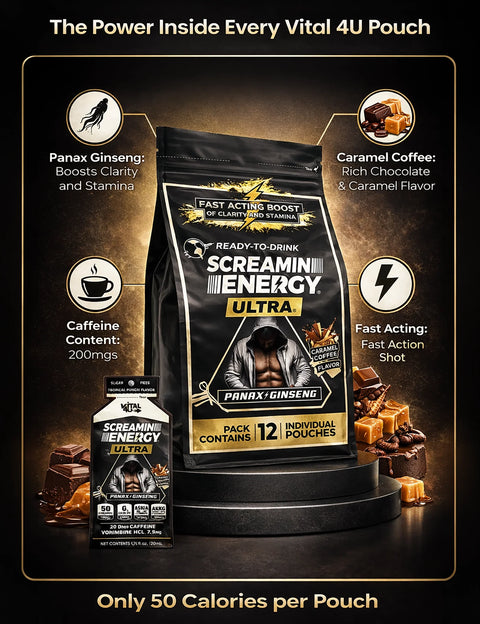Screamin Energy Ultra Caramel Coffee Ultra-Strength Liquid Energy Shot