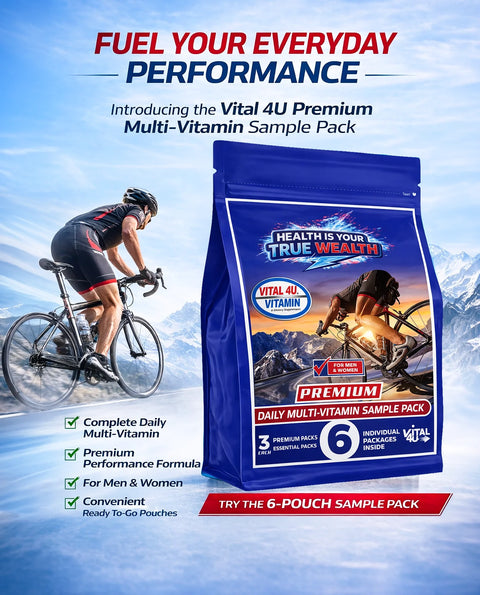 Vital 4U Premium and Essential Multivitamin Sample Pack - 6 Pouches