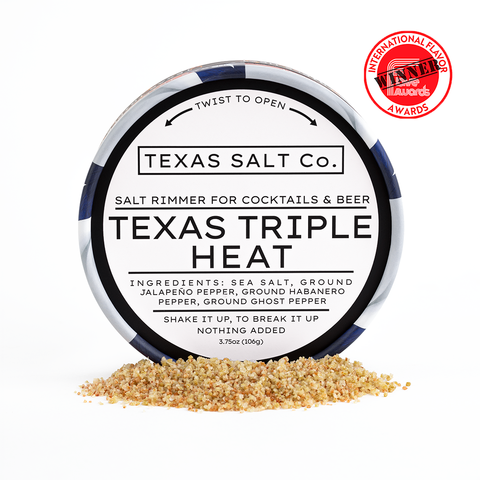 Triple Heat Cocktail Salt with Jalapeño Habanero Ghost Pepper Texas Salt Co