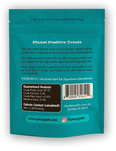 Fish Flour Single Ingredient Pet Food Topper Bag Pezzy Pets