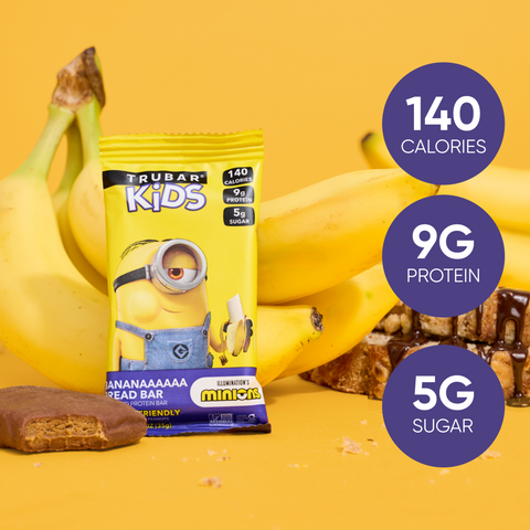 Banana Bread Bar Soft Sweet Protein Bar TRUBAR KiDS Minions