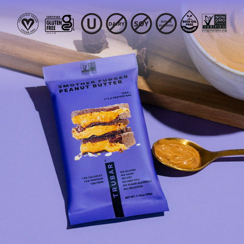 Smother Fudger Peanut Butter Plant-Based Protein Bar TRUBAR